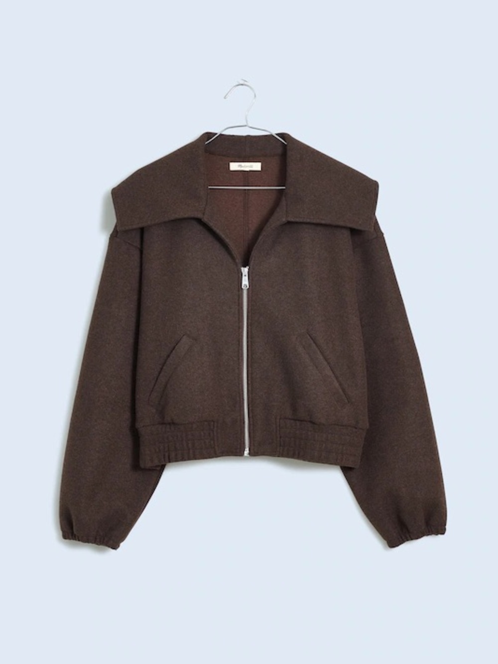 Zip-Front Shawl Bomber Jacket